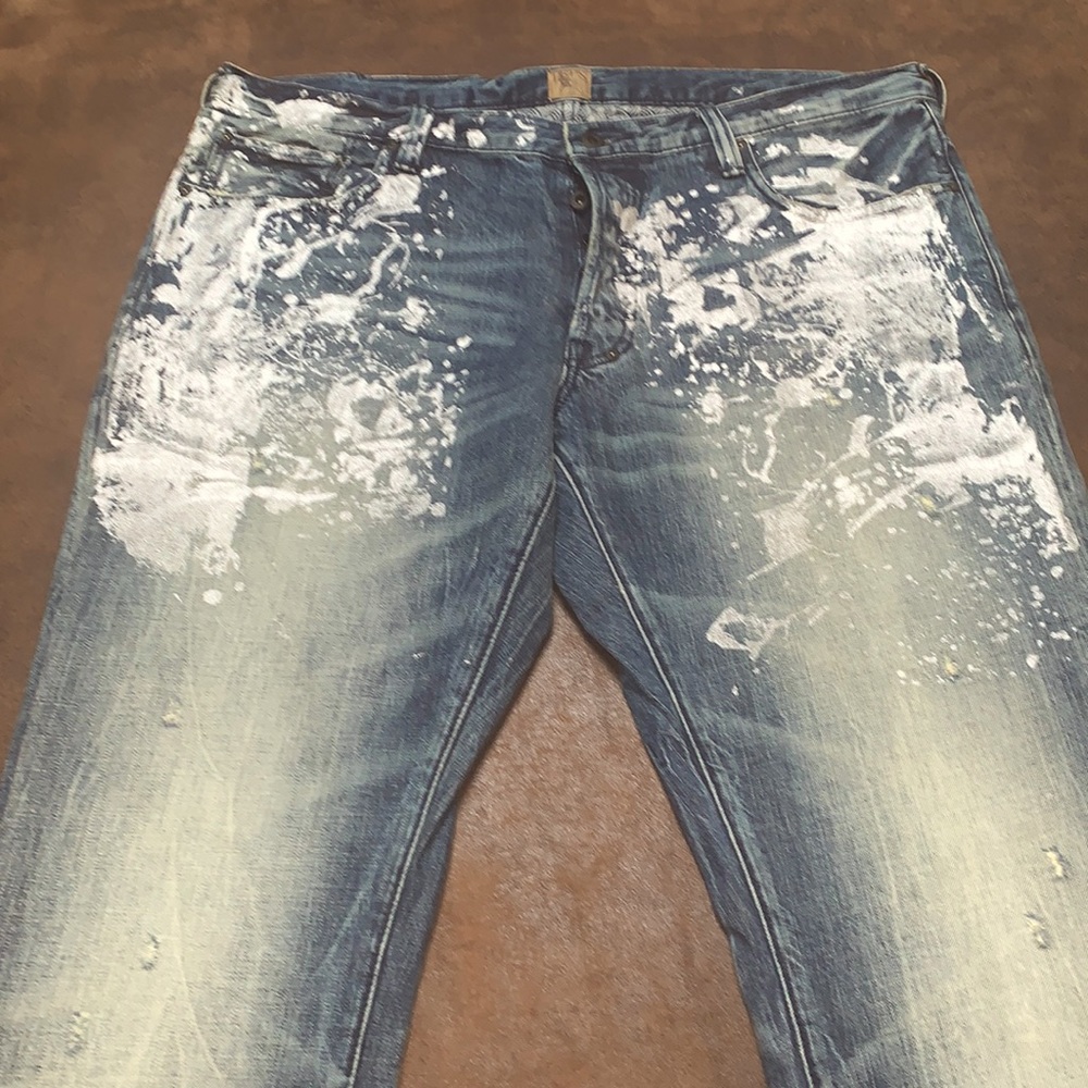 PRPS Size 38 cotton fancy straight leg jeans.